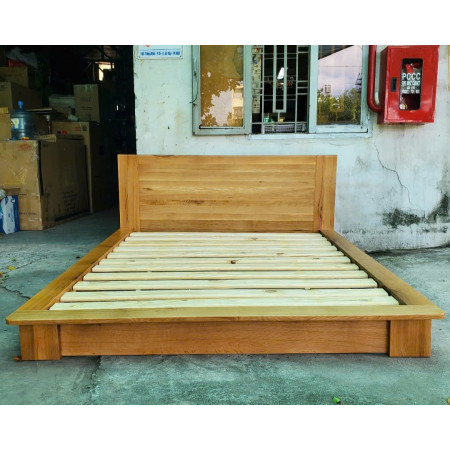 Giường Nhật 03 - 1m6 : Giường Ngủ Gỗ Sồi - Kiểu Bệt